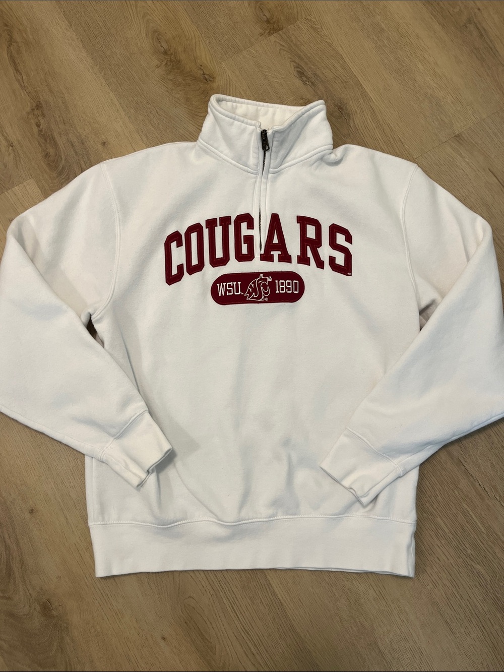 Jansport White WSU Cougars Quarter-Zip Sweatshirt